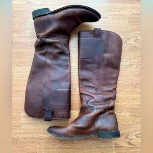 Frye Paige Leather Riding Boot in Cognac: Sz 8.5